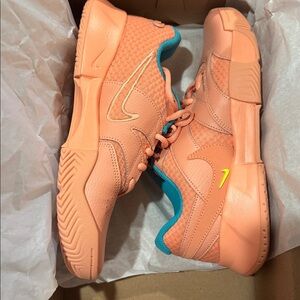 Nike Peach and Teal Court Athletic Shoes